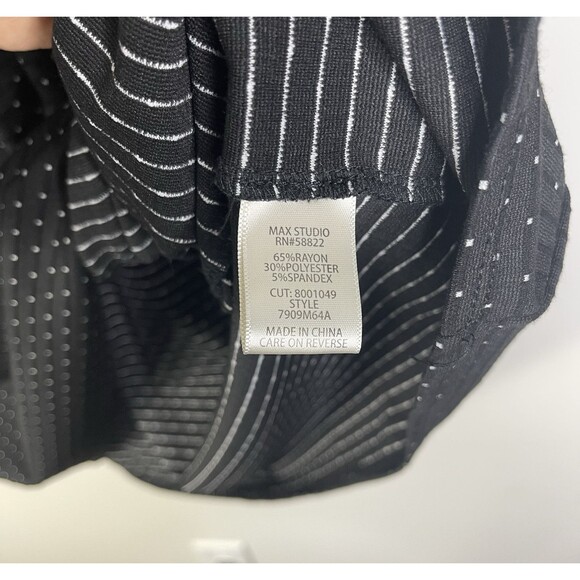 Max Studio Jersey Knit Dress Polka dot Black & White Fit & Flare 3/4 Sleeve M - Picture 4 of 10